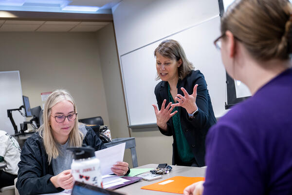 professor and students in a class