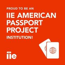 logo for proud to be an iie american passport project institution