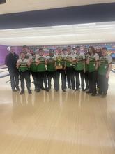 Wright State Men's Club Bowling holding trophy