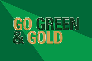 go green & gold graphic