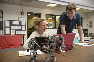 photo of students working on a project