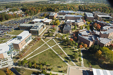 aerial photo of campus