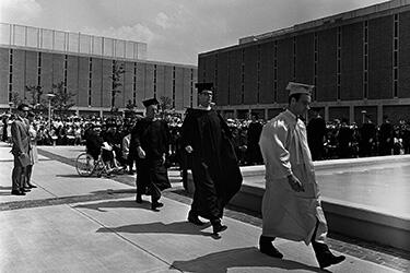 photo of graduates at commencement in the 1960s