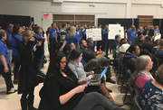 Faculty protesting at trustees meeting
