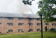 Fire on roof of Jacob Hall