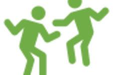 Two people dancing together, depicted in green to indicate a correct answer.