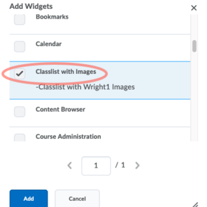 Classlist with student faces.