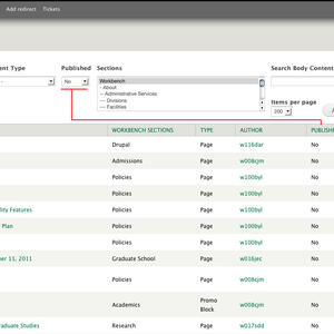 Find Content by Published status