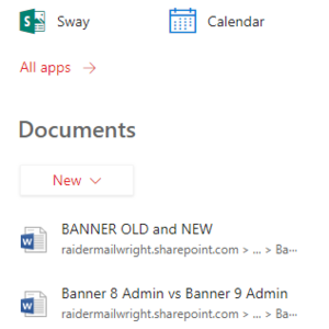 Office 365 Menu