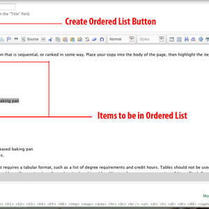 screenshot of Ordered List