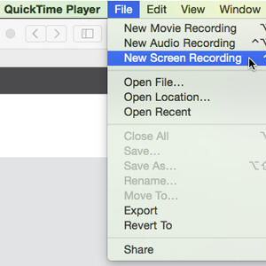 Quicktime - New screen recording