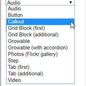 "Insert shortcode" menu