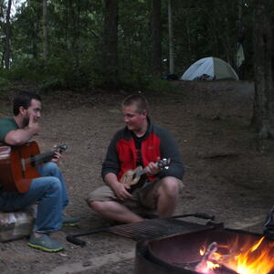 photo of students playing guitar 