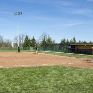 photo of student playing on the campus play ground 