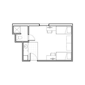 the woods double deluxe room floor plan