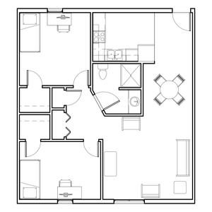 floor plan of a forest lane large two bedroom apartment