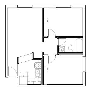floor plan of a two bedroom in the village apartments