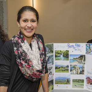 photo of a student at an event on campus