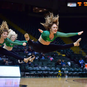 Dancers mid jump
