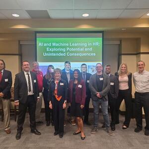 photo of attendees of the RSCOB Symposium - AI and Machine Learning in HR: Exploring Potential and Unintended Consequences