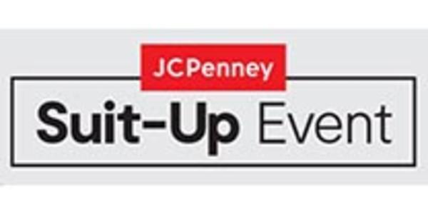 Event logo that reads J C Penney Suit-Up Event.
