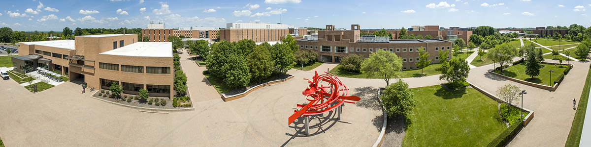 Fisheye Lens image of wright state's campus